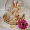Cloche en verre et fleurs séchées - Décoration artisanale